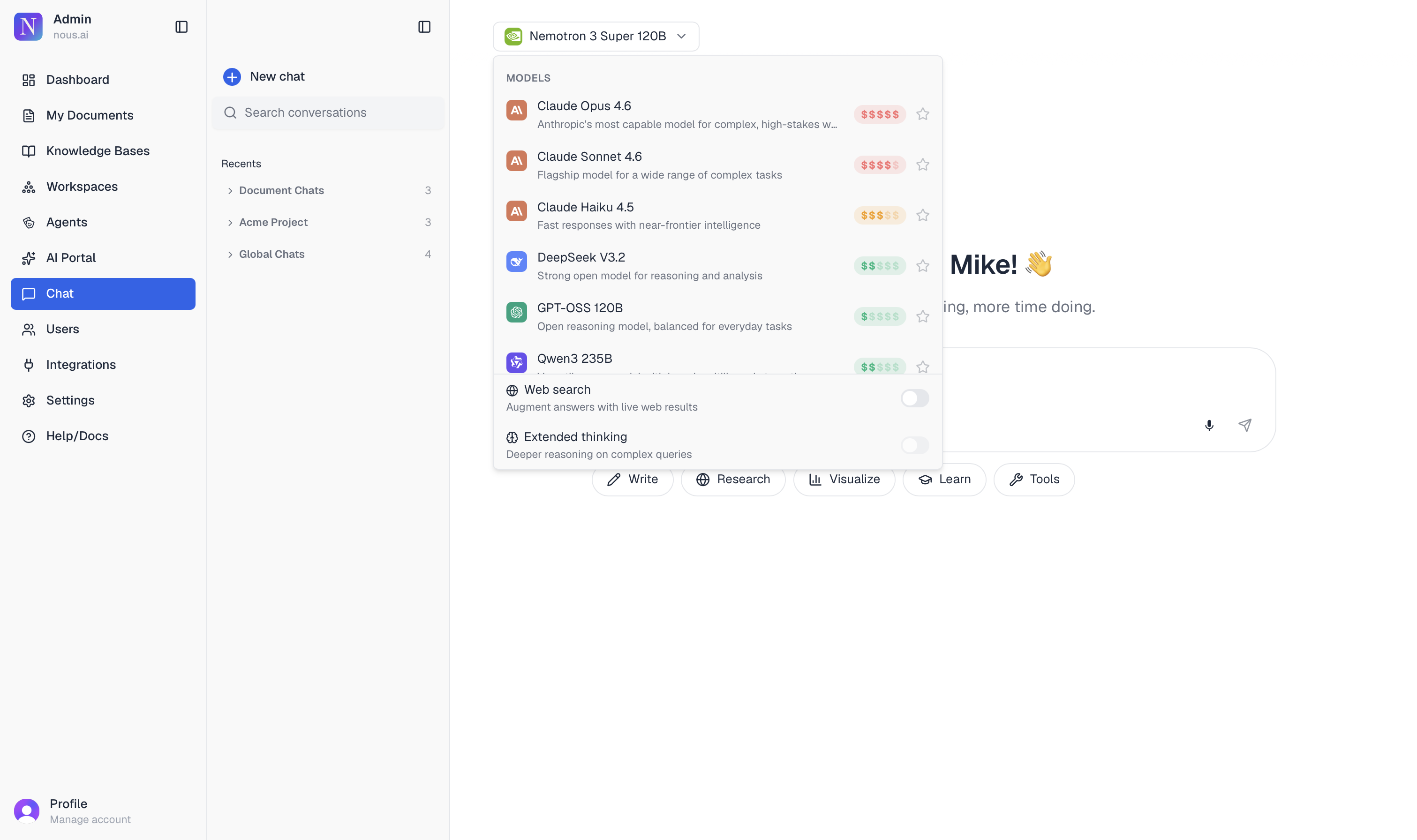 Choose and switch between leading AI models to fit each task — without changing how your data is protected.